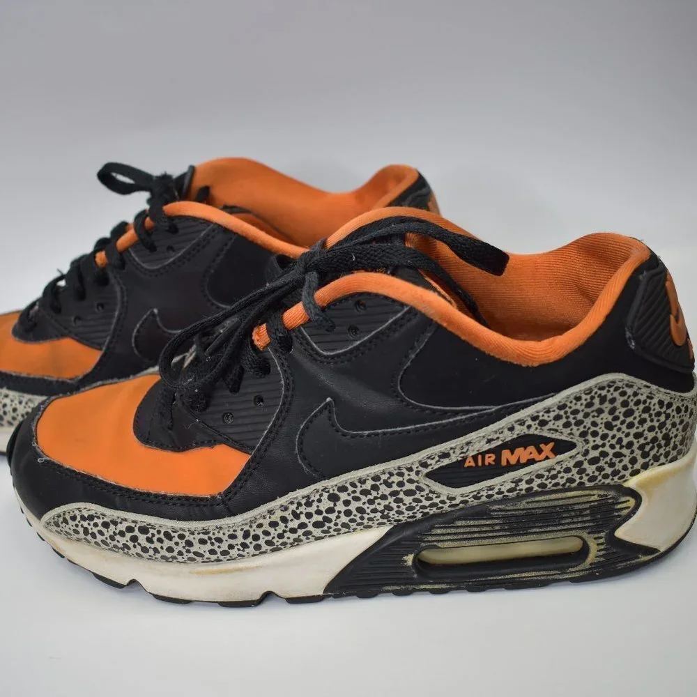 Nike Air Max 90 Safari GS Summit White Black Clay Orange‎ 820340-100 SZ 7 Y